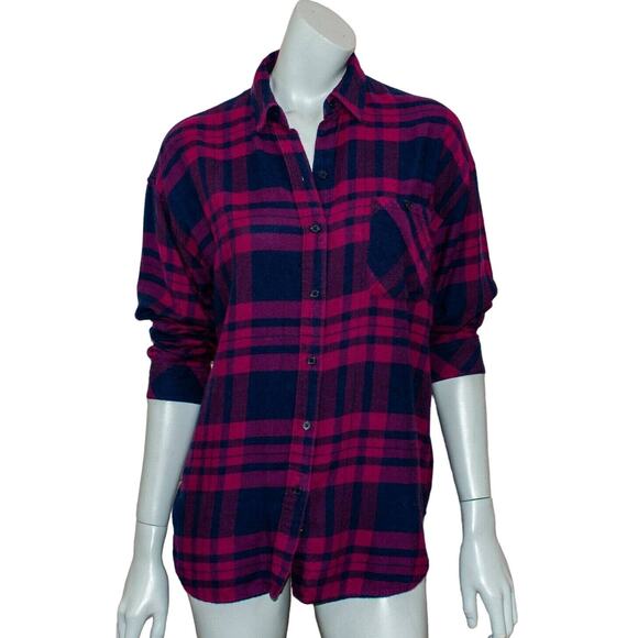 Rails Wine Navy Plaid Jackson Flannel Shirt Women's Size Small - Picture 3 of 8